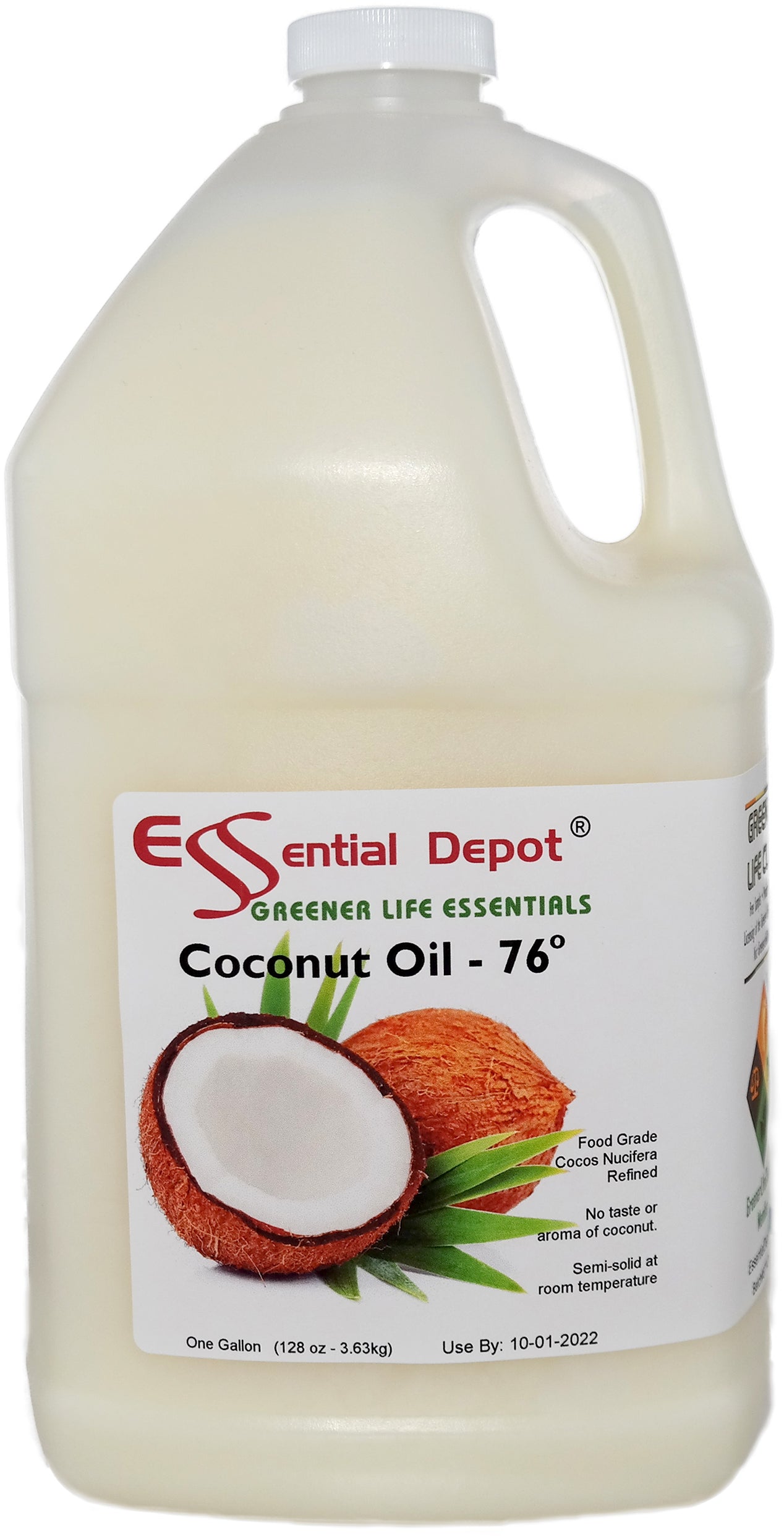 Coconut Oil 76F - 2 Gallons - 2 x 1 Gallon Containers - USP - Food Grade - Odorless - Tasteless