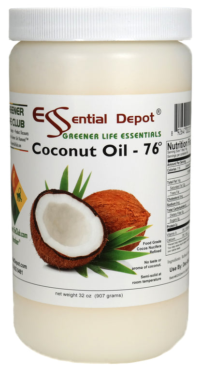 Coconut Oil 76F - 6 @ 1 Quart - USP - Food Grade - Odorless - Tasteless