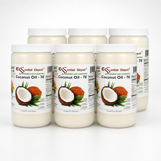 Coconut Oil 76F - 6 @ 1 Quart - USP - Food Grade - Odorless - Tasteless