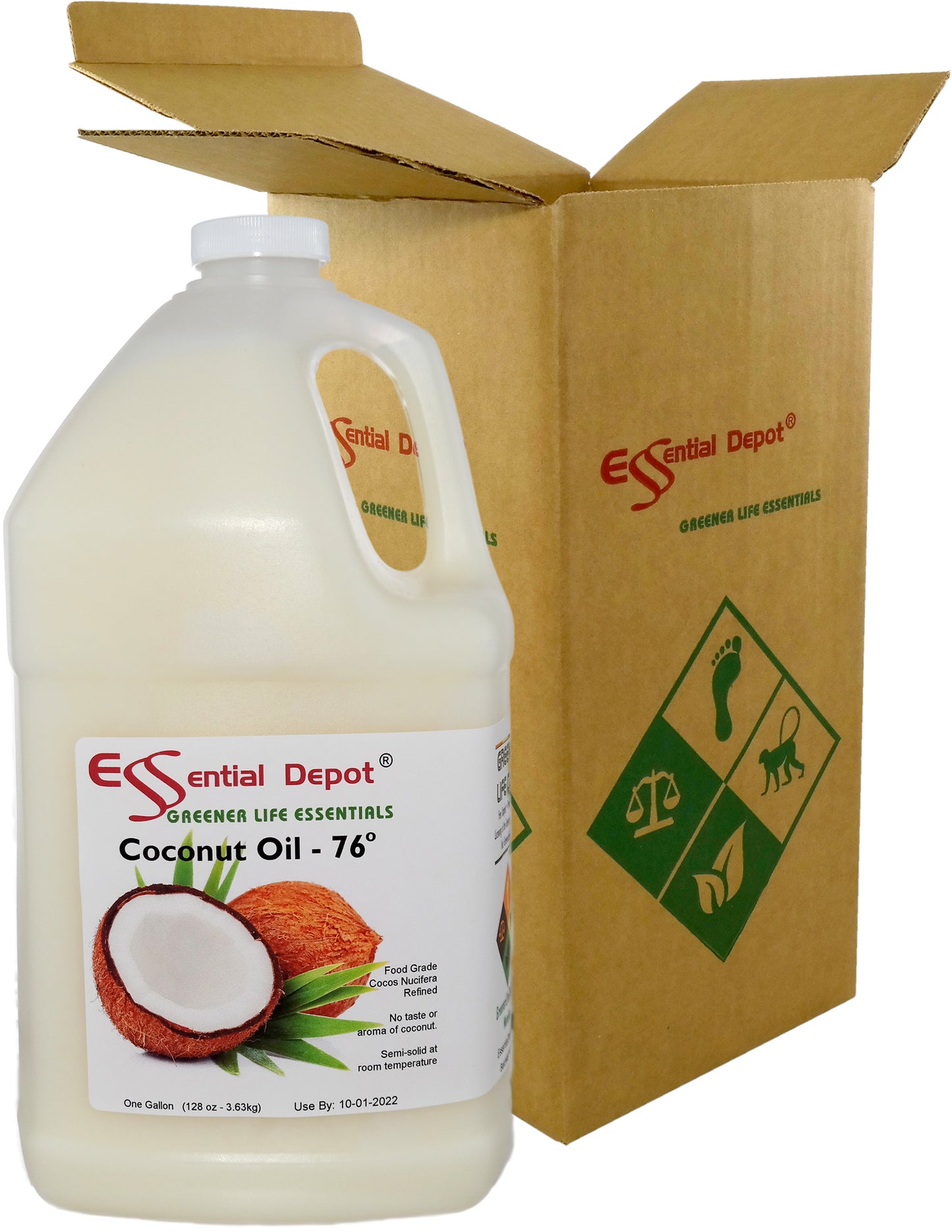 Coconut Oil 76F - 1-Gallon Jug - 7lbs 10oz - USP - Food Grade - Odorless - Tasteless