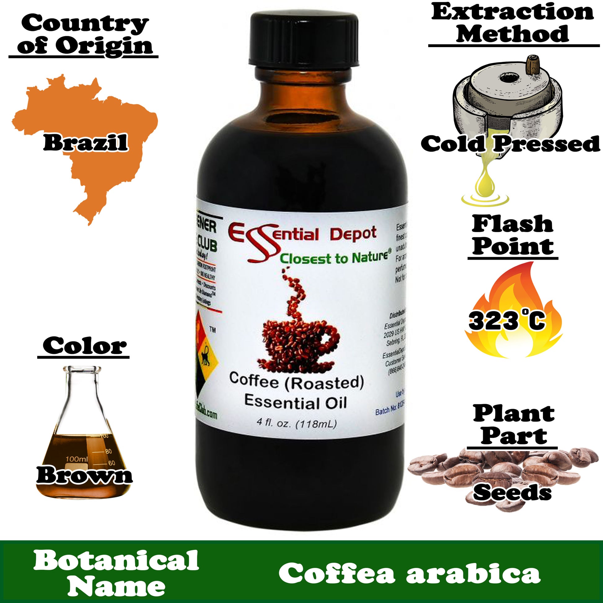 Coffee (Roasted) Essential Oil - 4 oz.