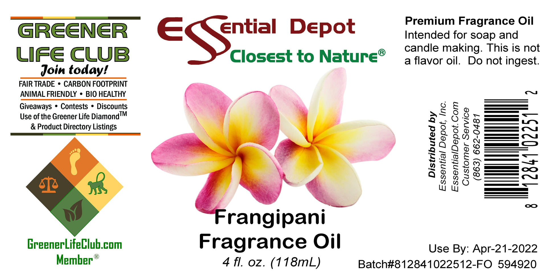 Frangipani Fragrance Oil - 4 oz.