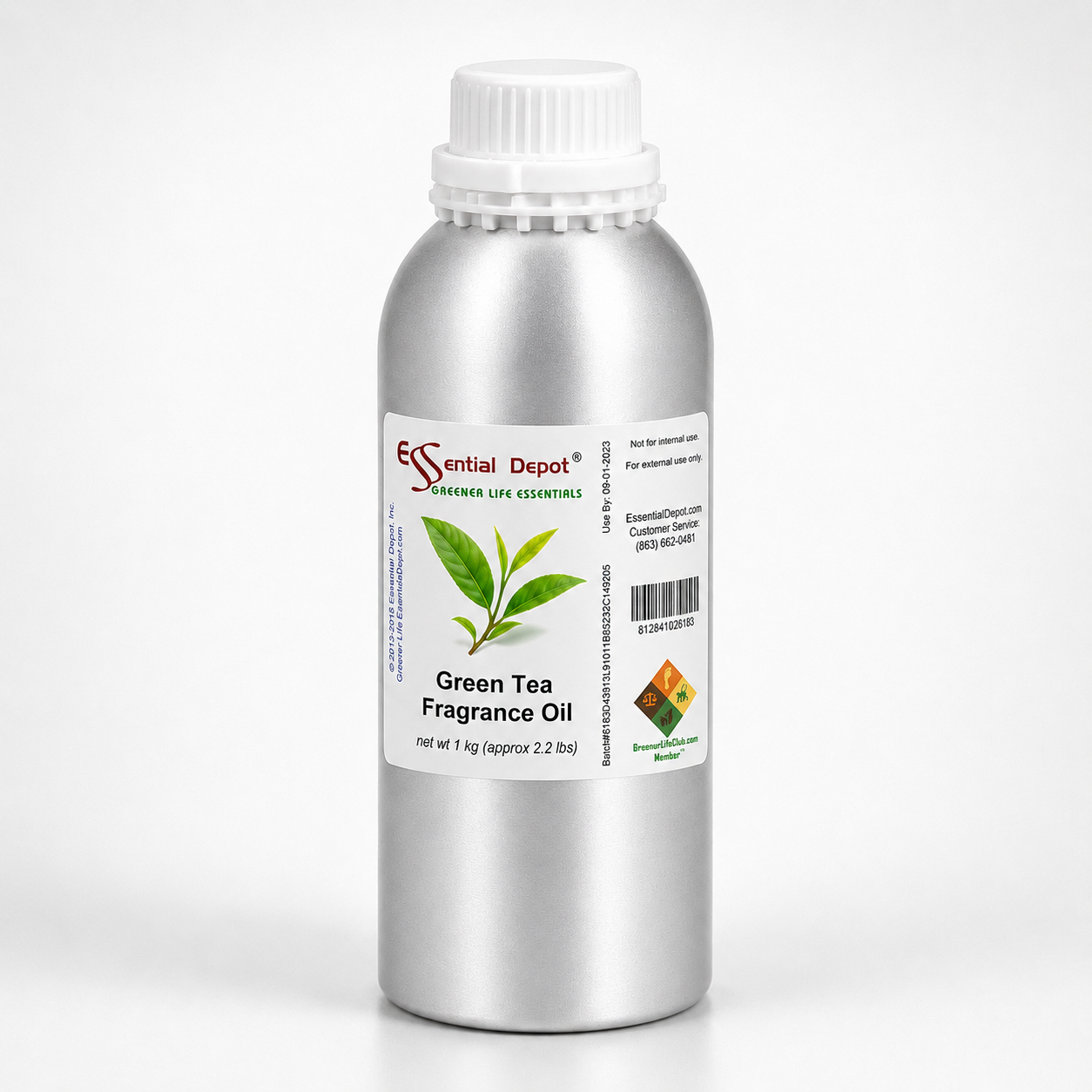 Green Tea Fragrance Oil - 1 kg. - Approx 2.2 lbs.