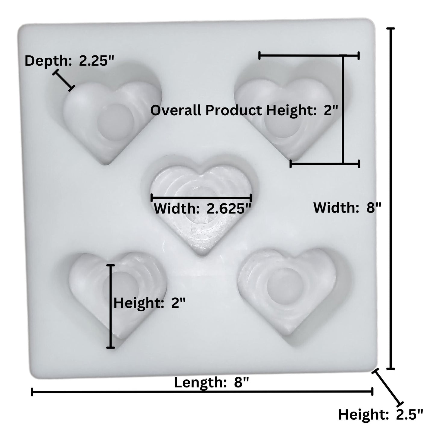 R.E.D. MultiPurpose Heart MOLD - for use by hand or with The R.E.D. Press - NSF, Food Grade