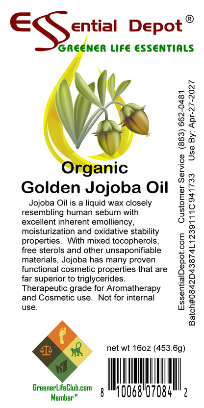 Jojoba Organic Golden 16 oz. - use container independently or to refill your favorite container