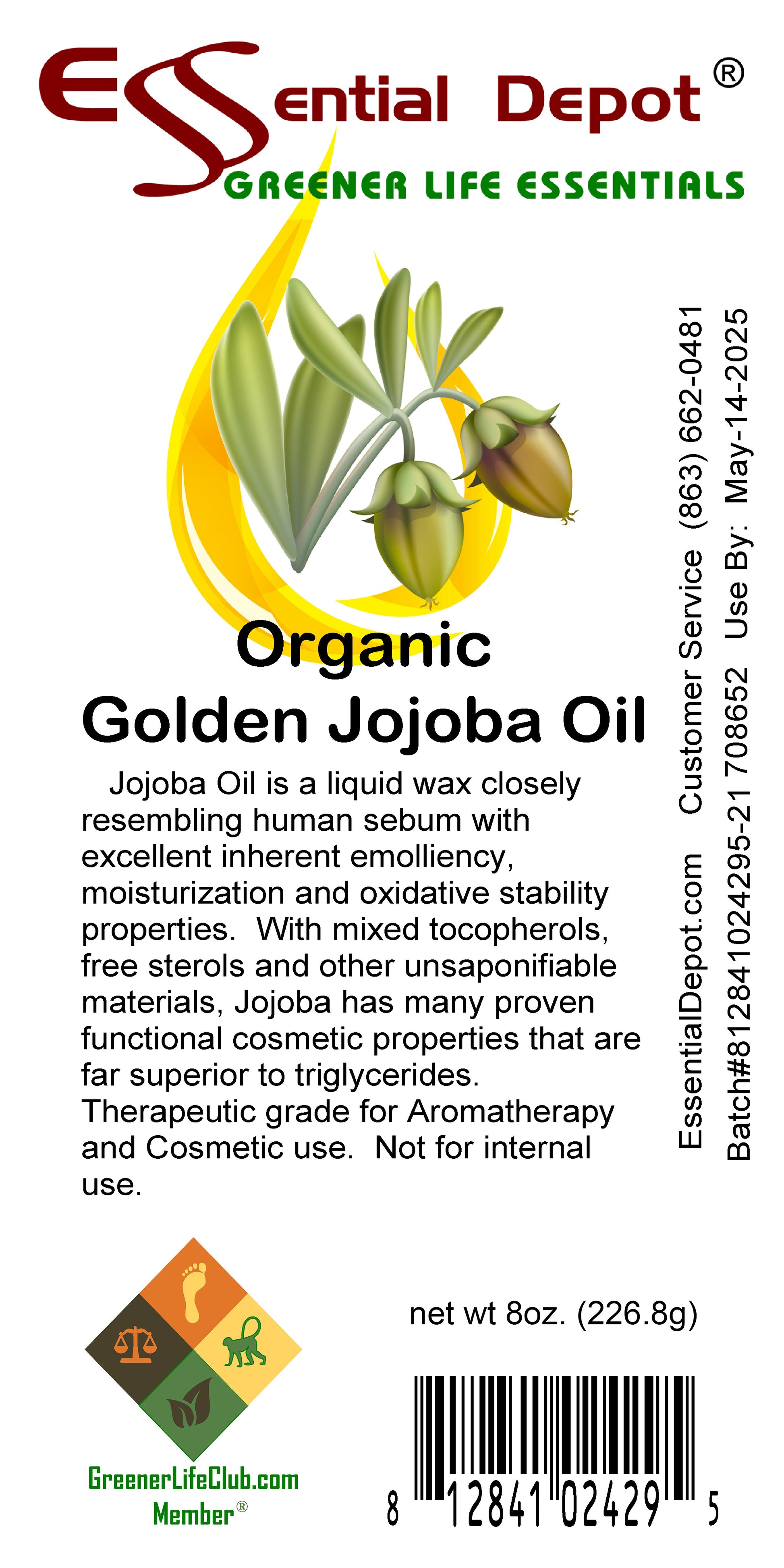 Jojoba Organic Golden 8 oz.