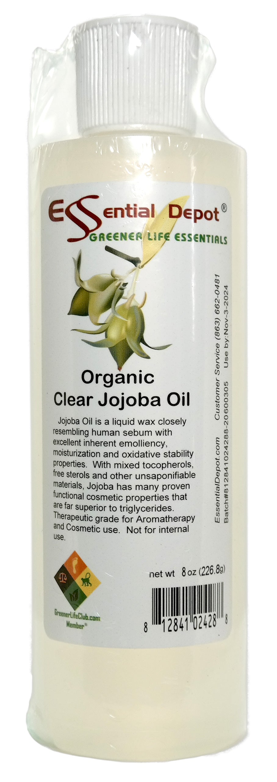Jojoba Organic Clear 8 oz.
