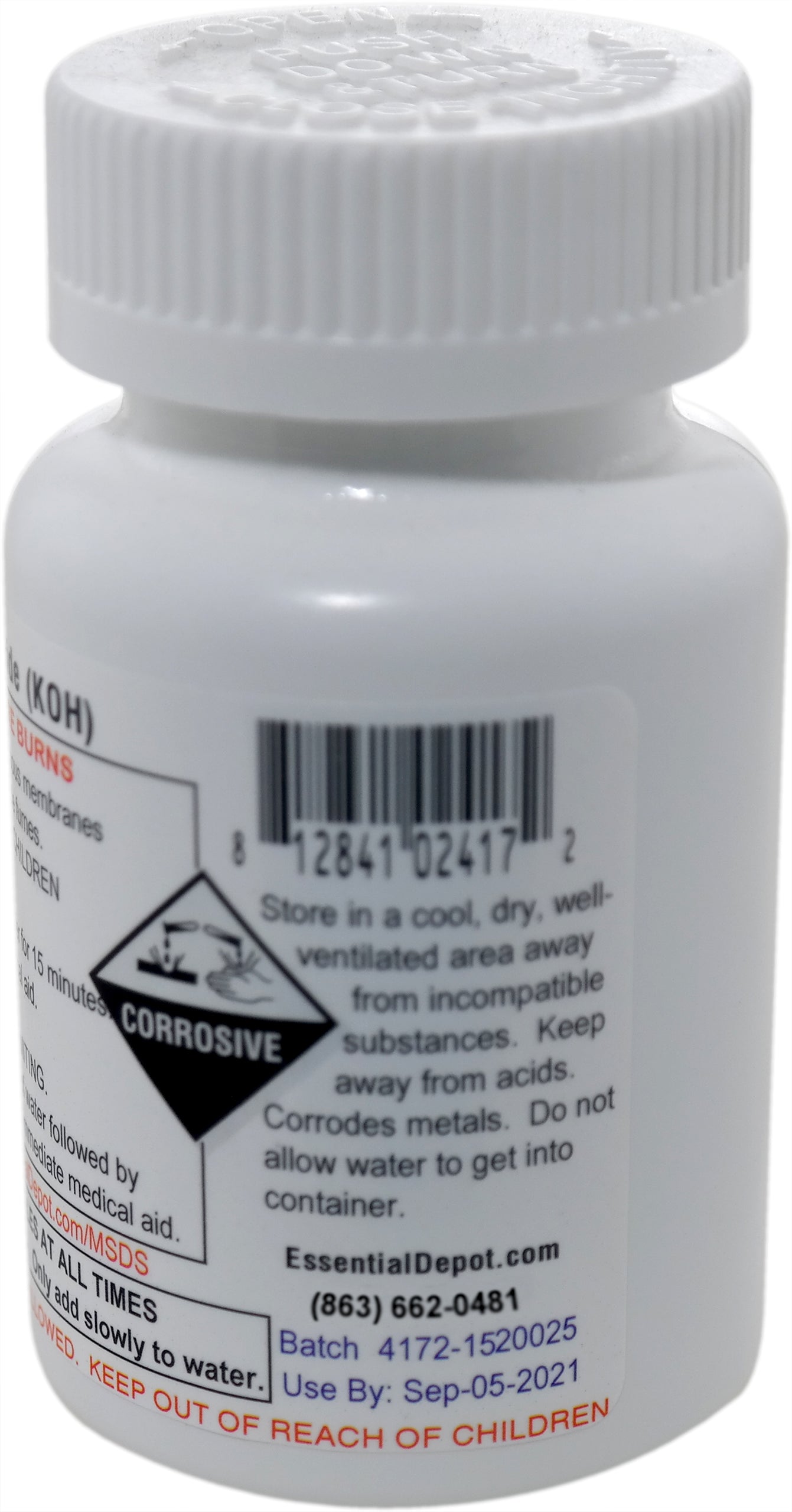 Potassium Hydroxide Flakes KOH, Caustic Potash Anhydrous KOH Dry - 4 0z