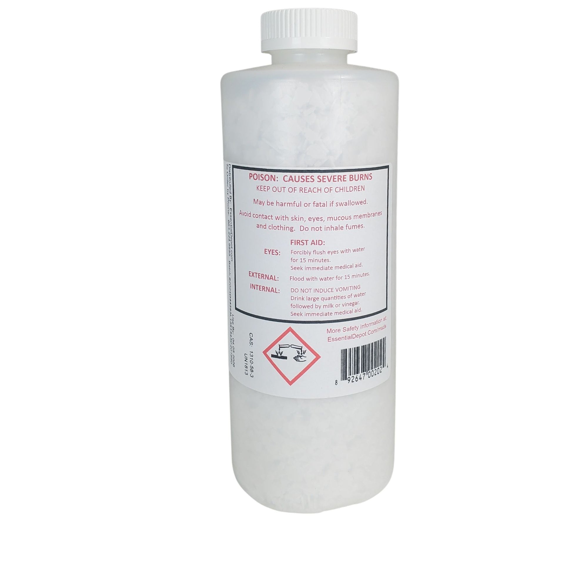Potassium Hydroxide Flakes KOH, Caustic Potash Anhydrous KOH Dry - 2 lbs - 1 x 2 lbs