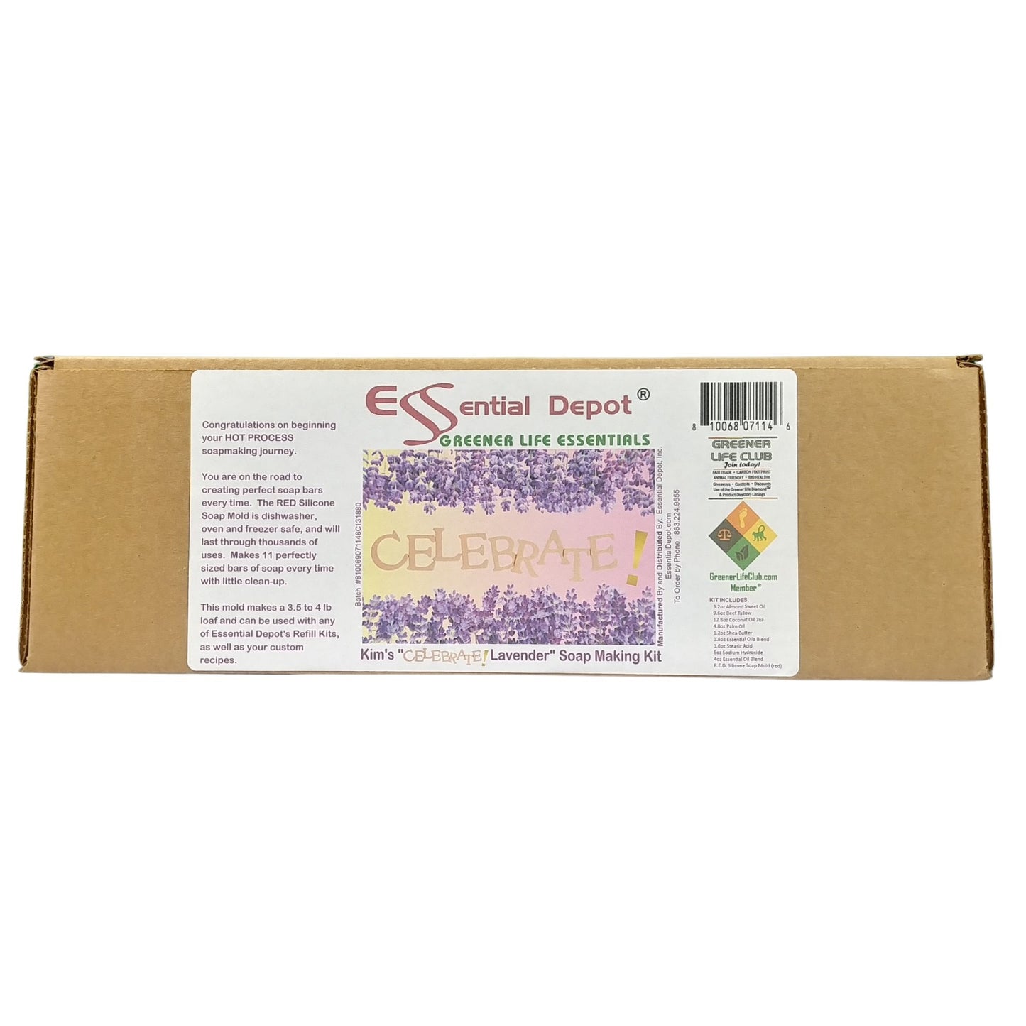 Kim's Celebrate Lavender - R.E.D. Silicone Mold (Red) Soap Making Kit
