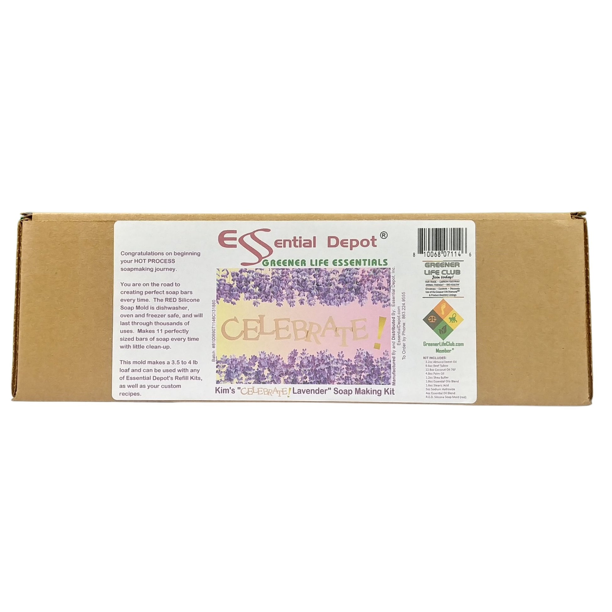 Kim's Celebrate Lavender - R.E.D. Silicone Mold (Red) Soap Making Kit