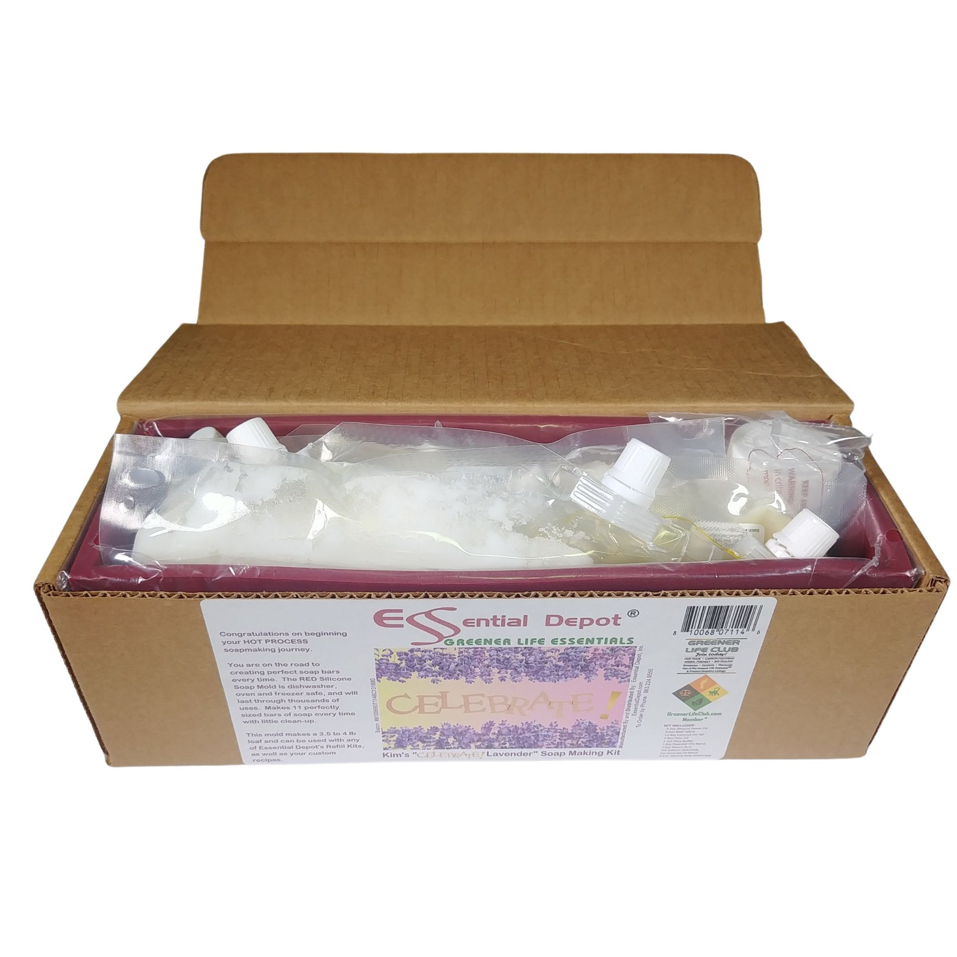 Kim's Celebrate Lavender - R.E.D. Silicone Mold (Red) Soap Making Kit