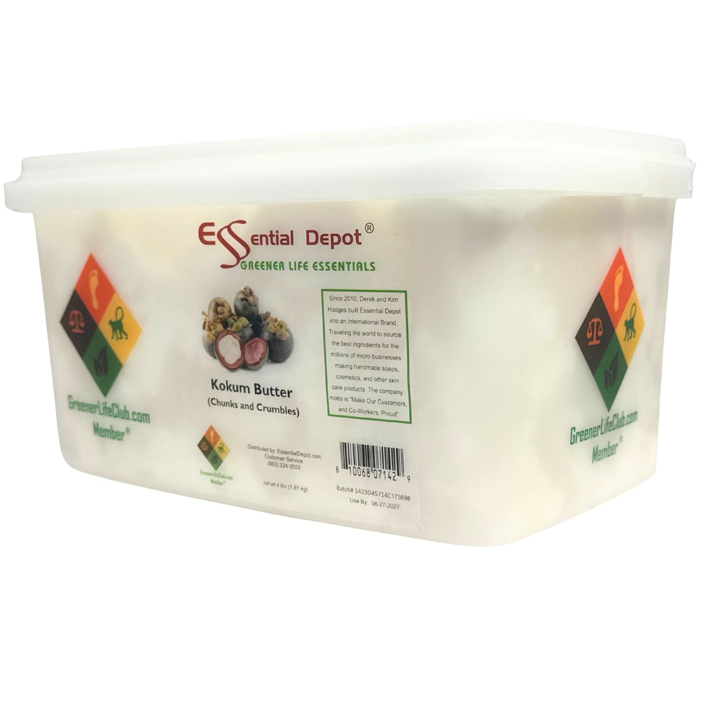Kokum Butter Chunks and Crumbles - 4 lb (1.81 kg) - Refined - Deodorized - Non Comedogenic