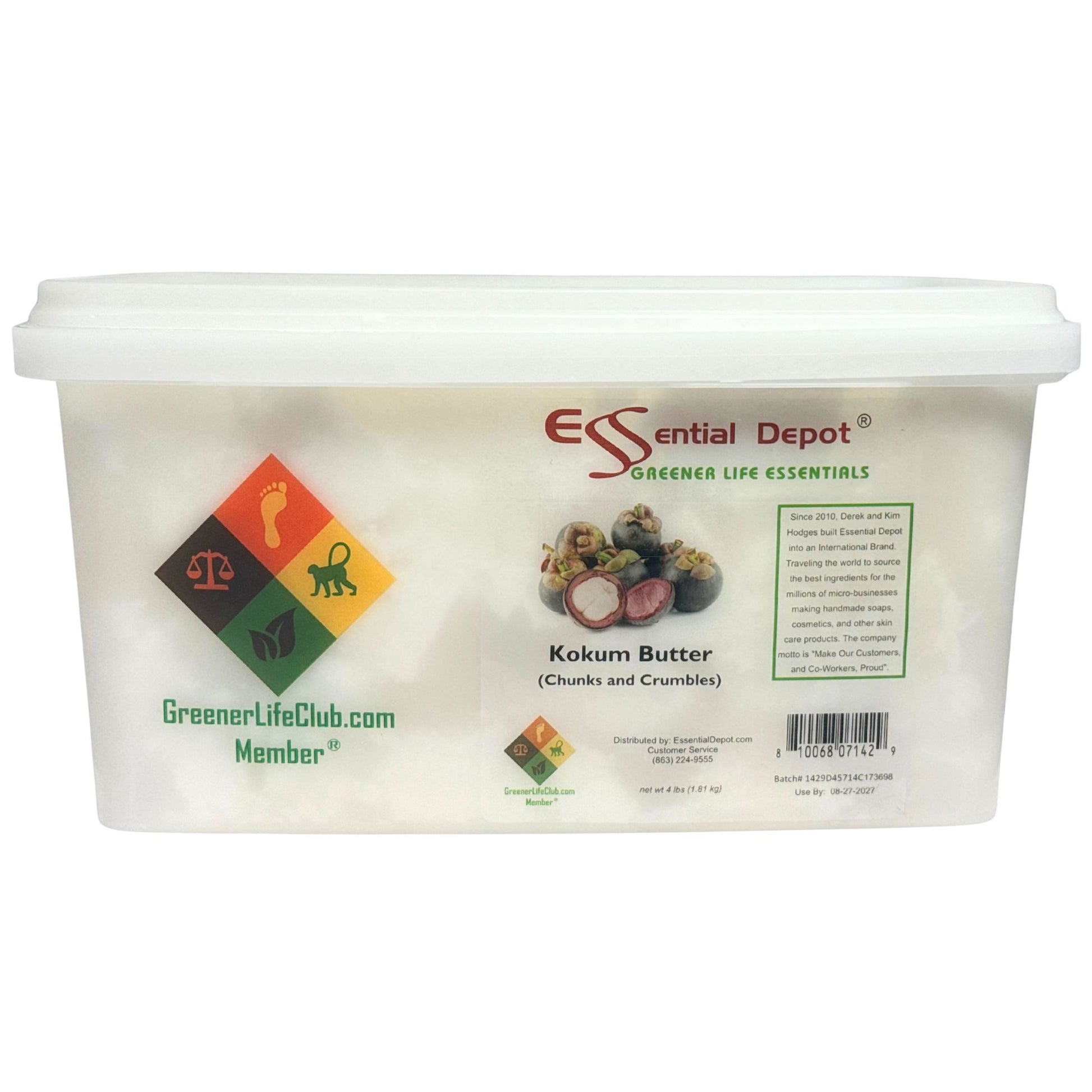 Kokum Butter Chunks and Crumbles - 4 lb (1.81 kg) - Refined - Deodorized - Non Comedogenic
