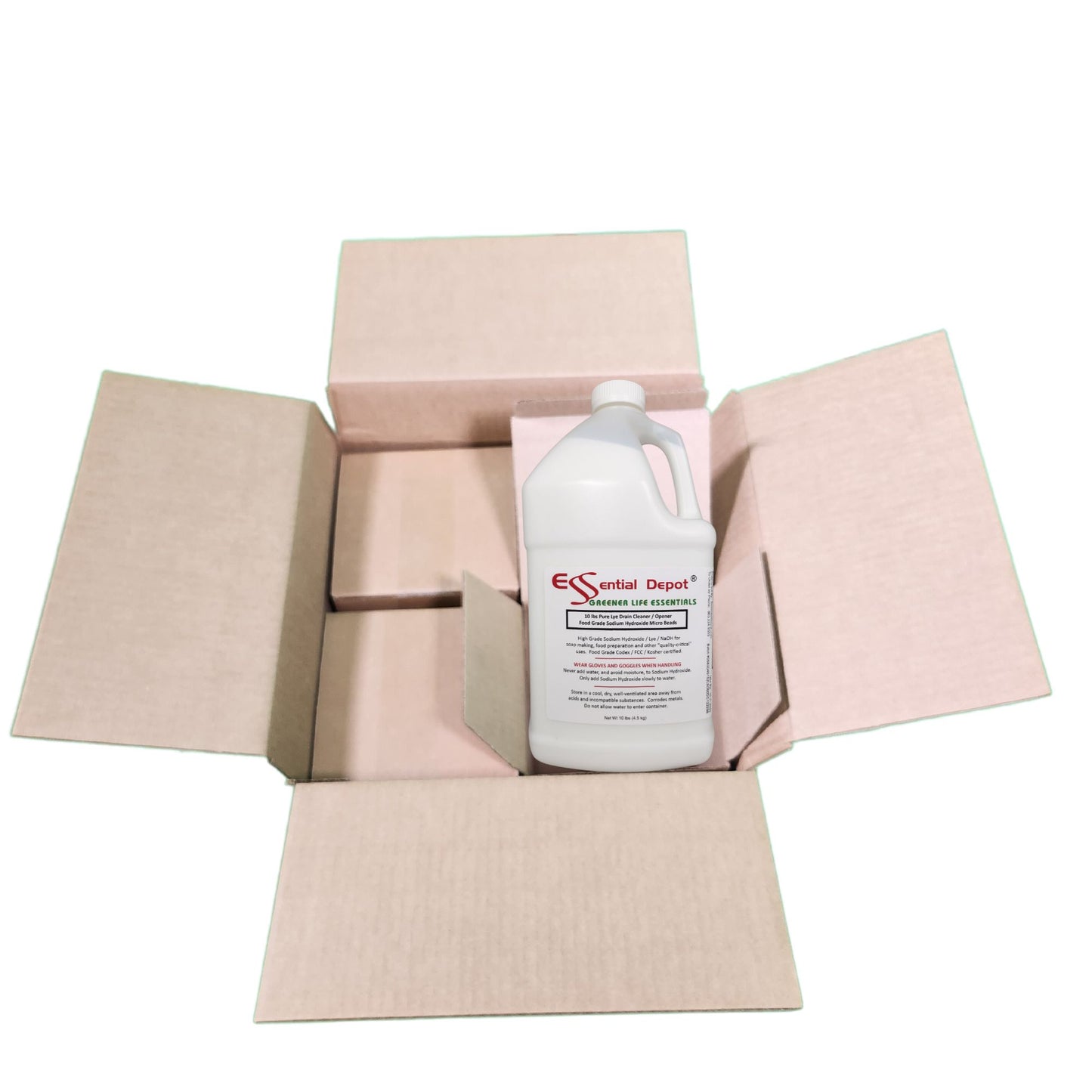 Sodium Hydroxide Lye Micro Beads - 40 lbs - 4 x 10lb Bottles - Food Grade