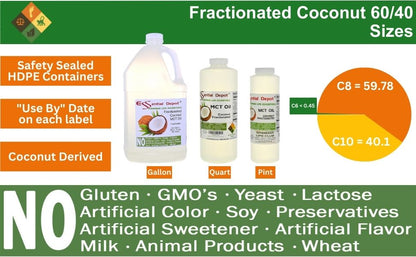 Coconut Oil - MCT Oil - Fractionated - Liquid - C6, C8, C10 - 2 x 1 Gallon - Food Grade - Non GMO