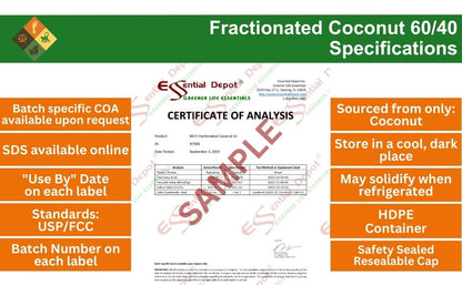 Coconut Oil - MCT Oil - Fractionated - Liquid - C6, C8, C10 - 1 Quart - Food Grade - Non GMO