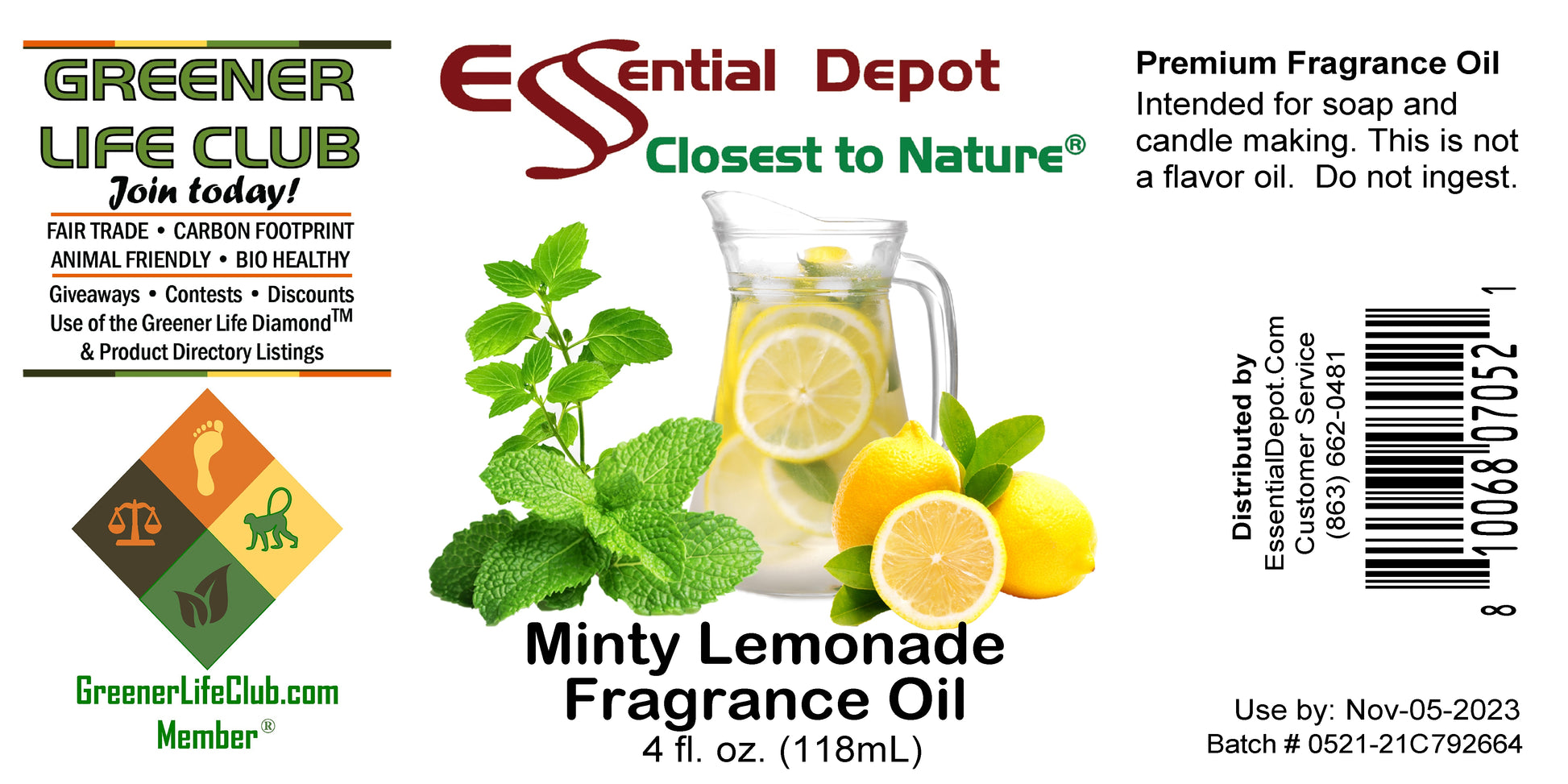 Minty Lemonade Fragrance Oil - 4oz