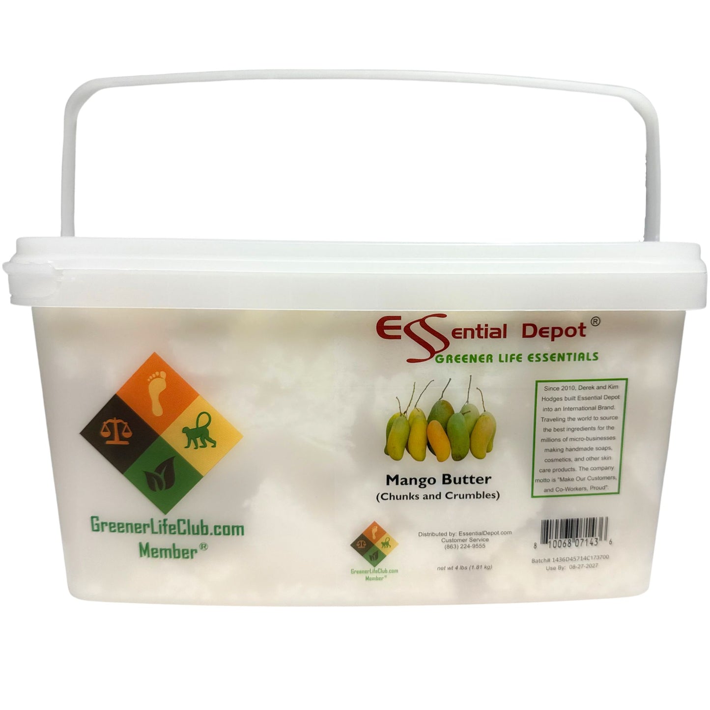 Mango Butter - Chunks and Crumbles - 4 lb net wt (1.81 kg) - Refined - Bleached - Deodorized