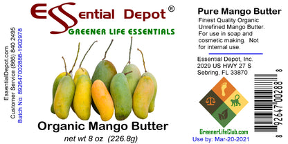 Mango Butter - 8 oz - No Additives - Odorless