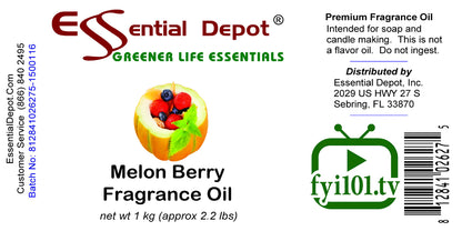 Melon Berry Fragrance Oil - 1 kg. - Approx 2.2 lbs.