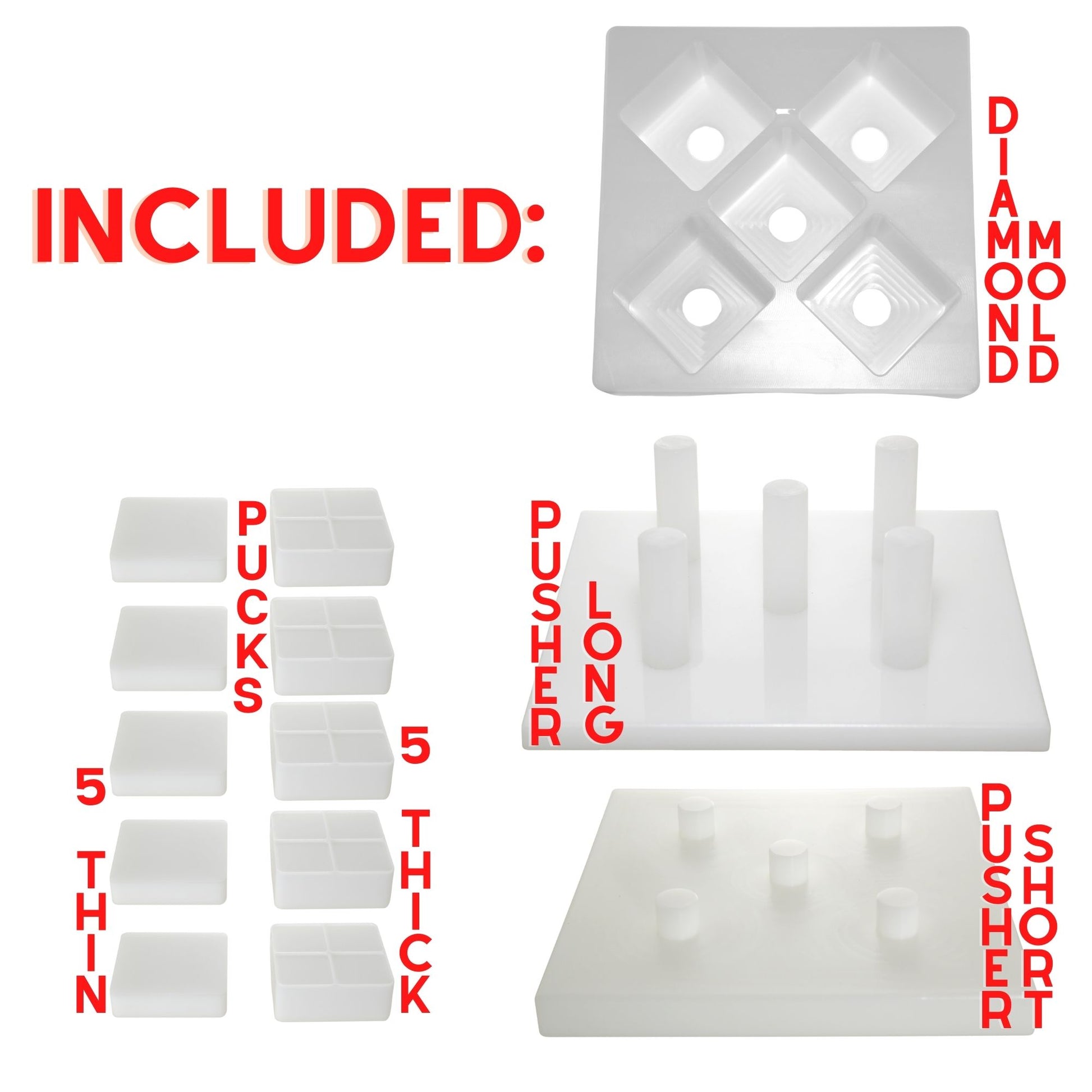 R.E.D. MultiPurpose Diamond MOLD - for use by hand or with The R.E.D. Press - NSF, Food Grade