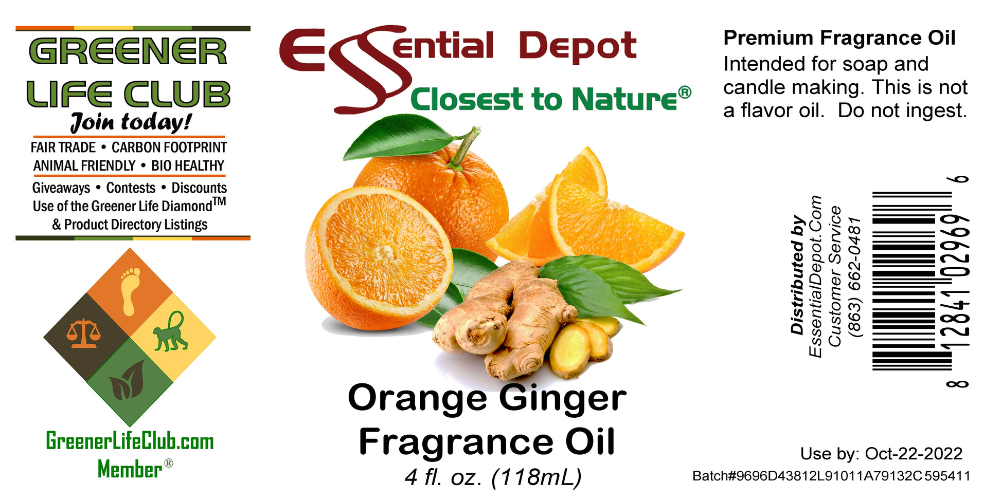 Orange Ginger Fragrance Oil - 4 oz.