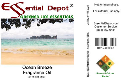 Ocean Breeze Fragrance Oil - 1 kg. - Approx 2.2 lbs.