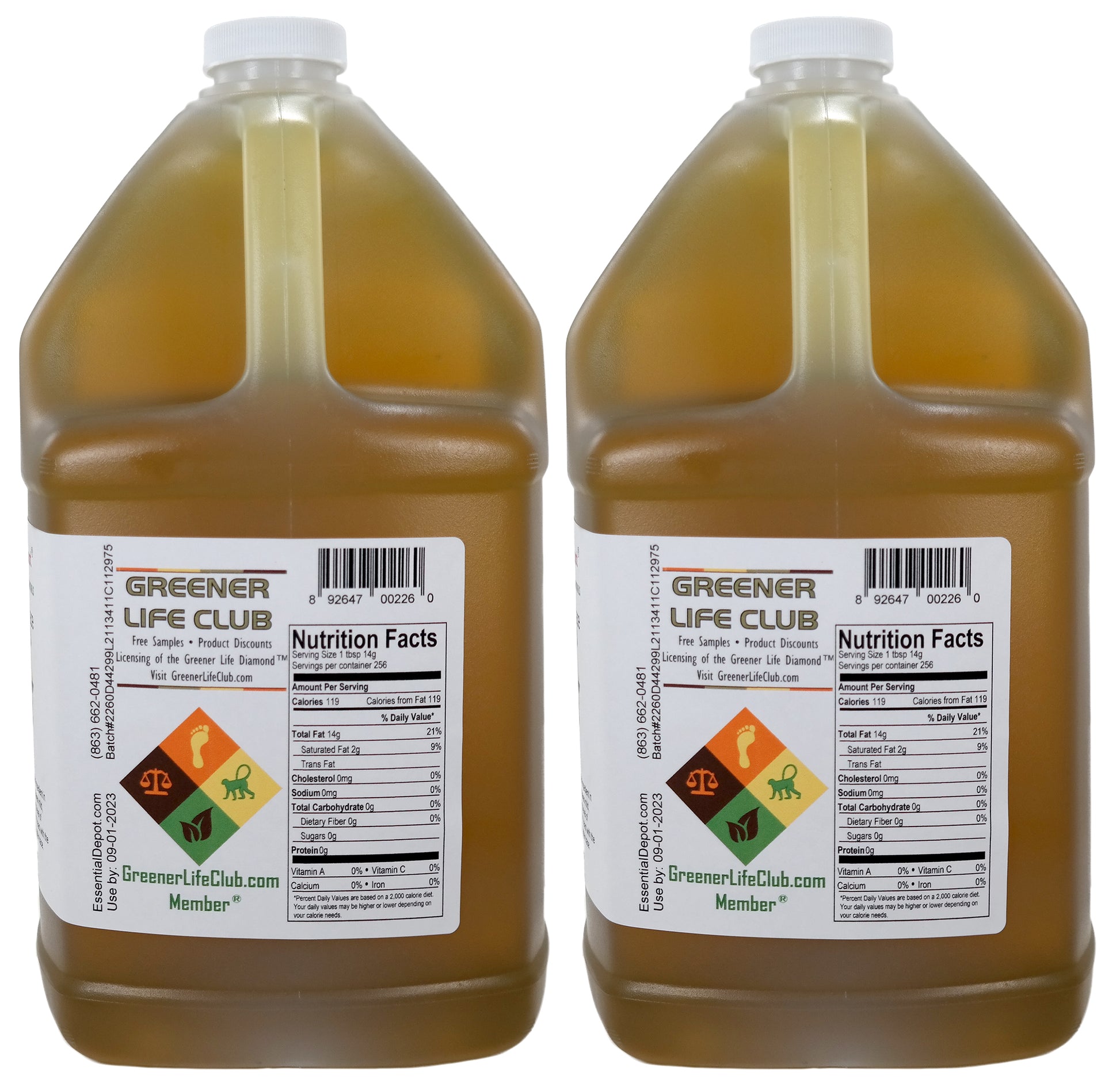 Olive Oil - Pomace Grade - 2 Gallons - 2 x 1 Gallon Containers - Food Grade - No Additives