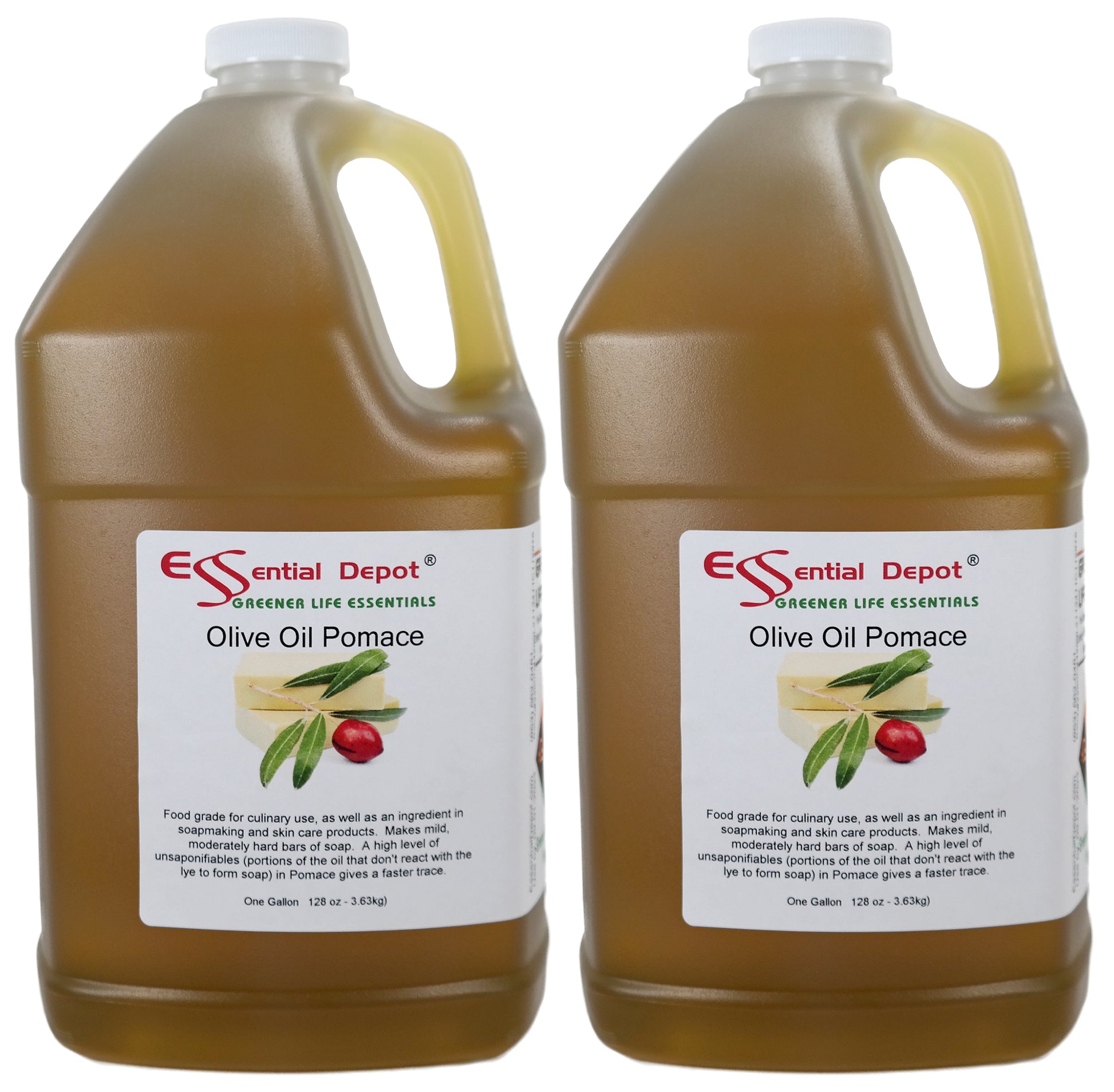 Olive Oil - Pomace Grade - 2 Gallons - 2 x 1 Gallon Containers - Food Grade - No Additives