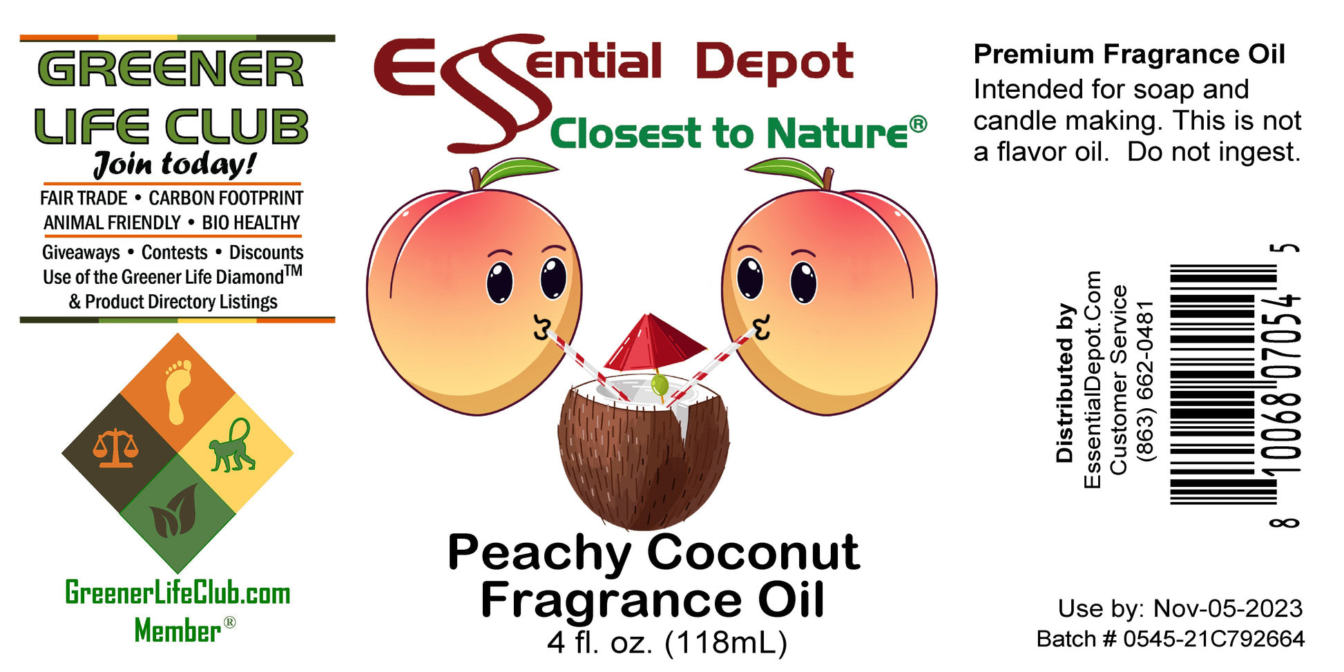 Peachy Coconut Fragrance Oil - 4oz