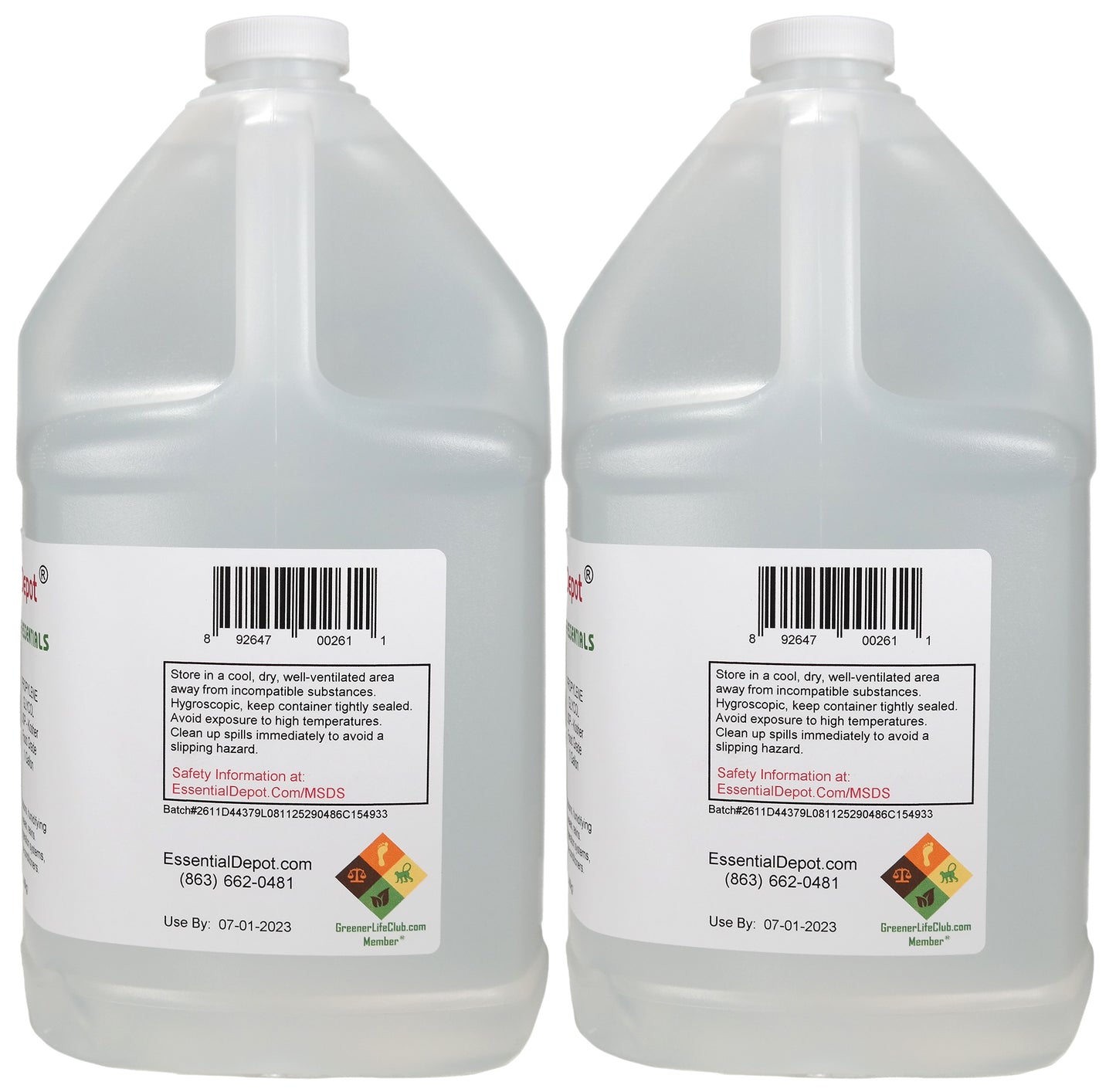 Propylene Glycol - 2 Gallons - 2 x 1 Gallon Containers - USP -FOOD GRADE