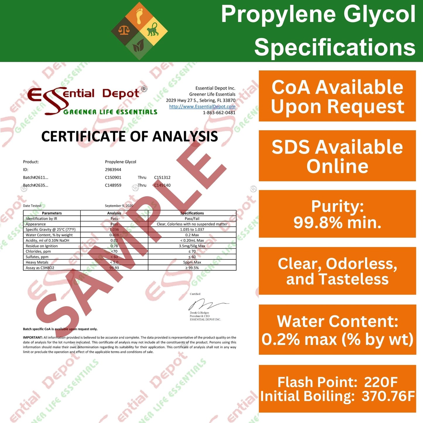 Propylene Glycol - Food Grade - 5 Quarts (32 oz net wt per container)