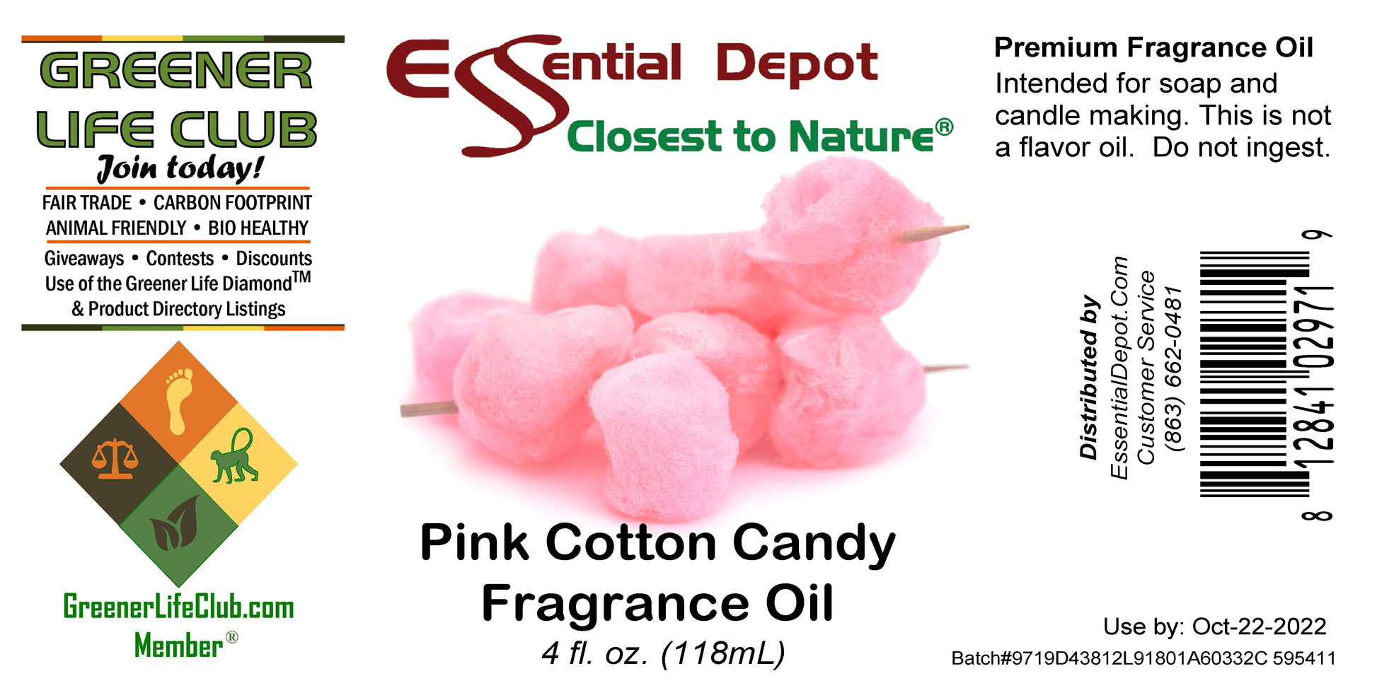 Pink Cotton Candy Fragrance Oil - 4 oz.