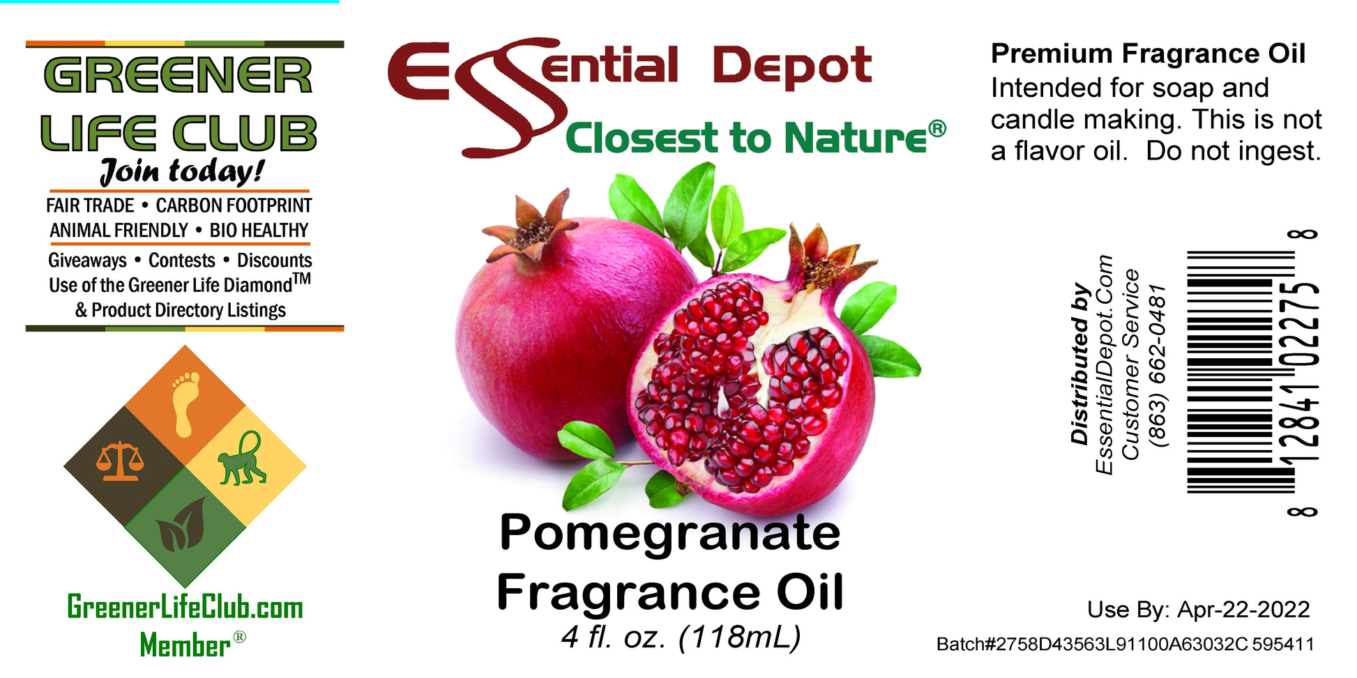 Pomegranate Fragrance Oil - 4 oz.