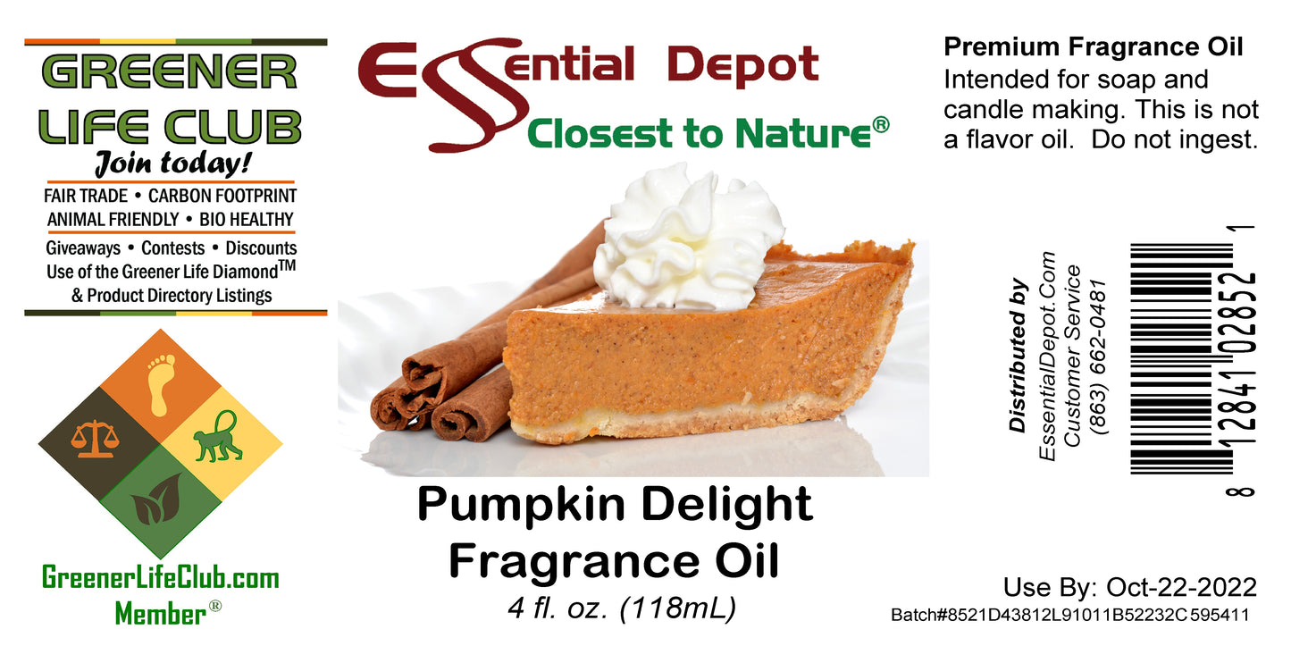 Pumpkin Delight Fragrance Oil - 4 oz.