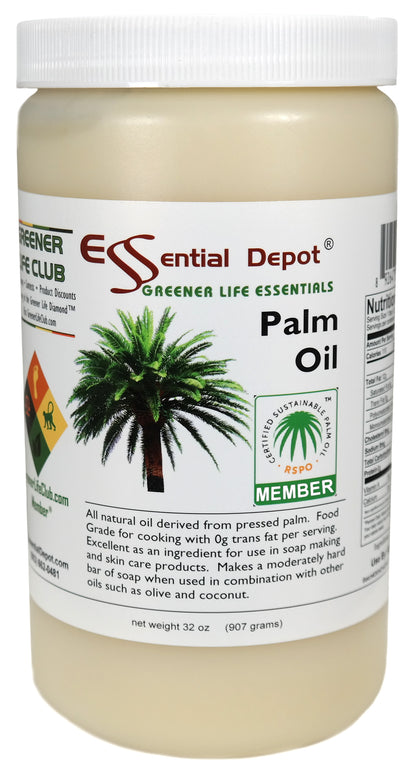 Palm Oil - RSPO Sustainable - 6 x 1 Qt - USP Food Grade- Not Hydrogenated - 0g Trans Fat Alternative
