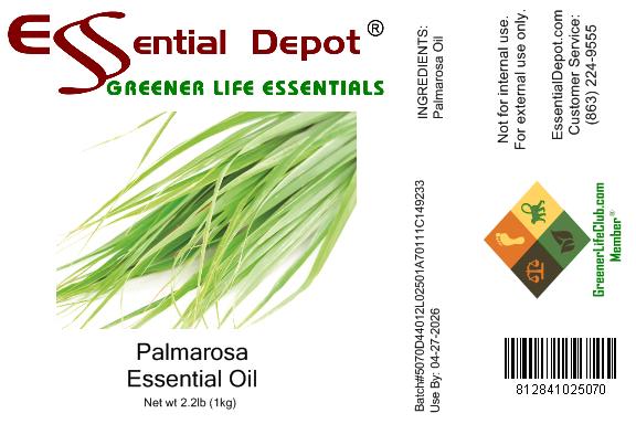 Palmarosa Essential Oil - 1 kg. - Approx 2.2 lbs.