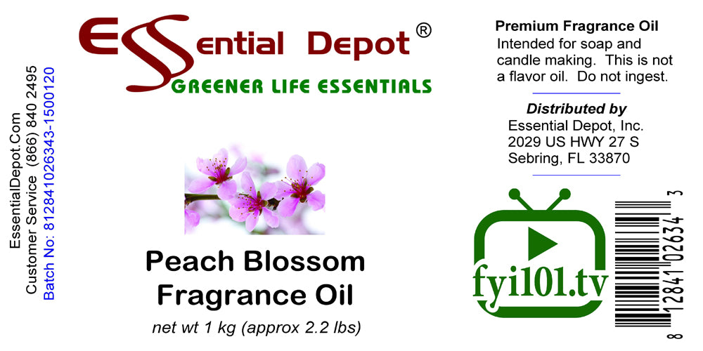 Peach Blossom Fragrance Oil - 1 kg. - Approx 2.2 lbs.