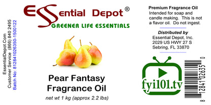 Pear Fantasy Fragrance Oil - 1 kg. - Approx 2.2 lbs.