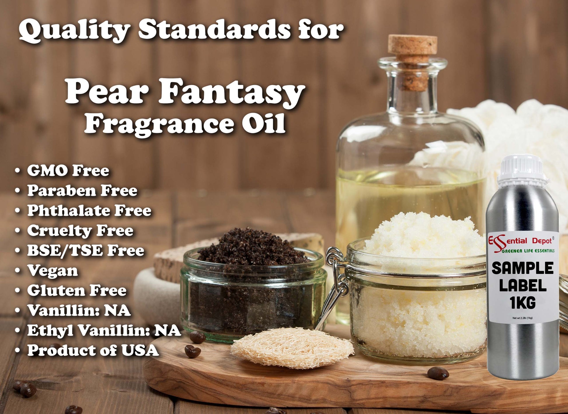 Pear Fantasy Fragrance Oil - 1 kg. - Approx 2.2 lbs.