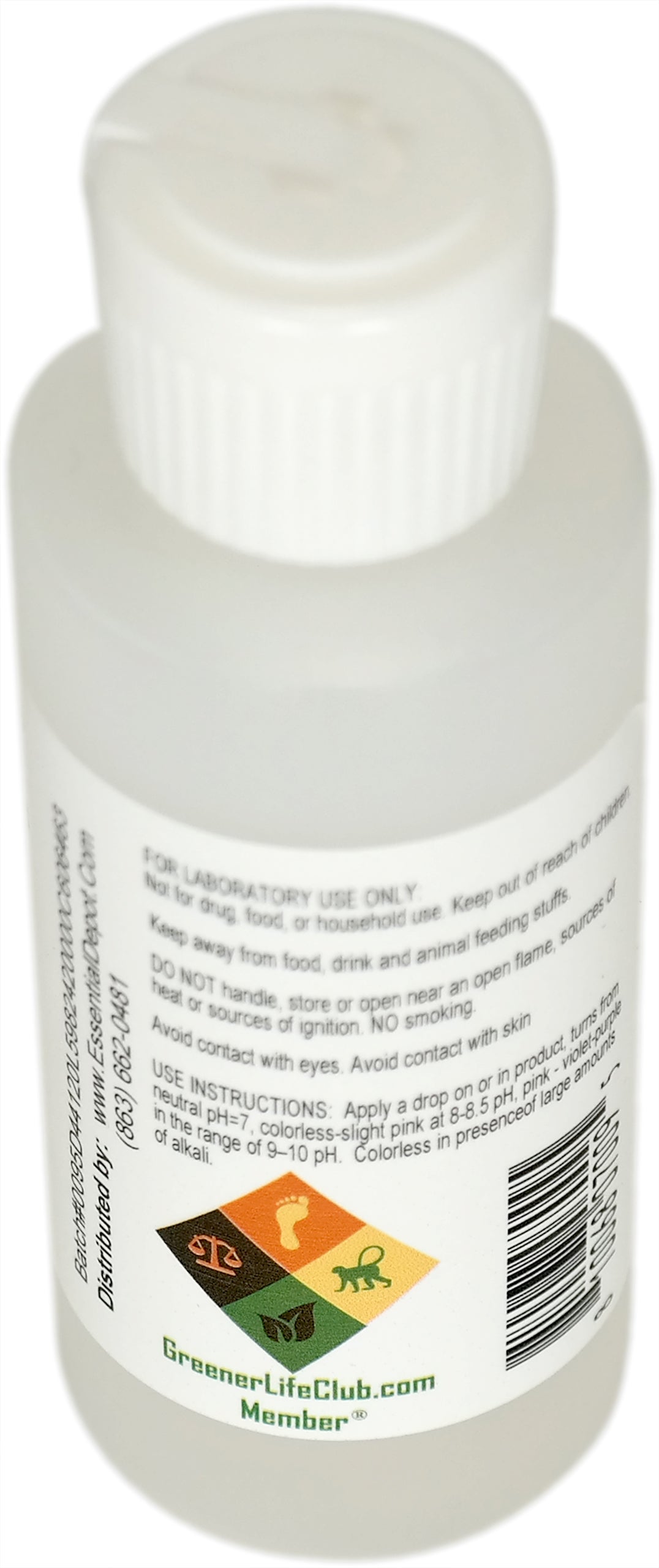 PHENOLPHTHALEIN 2oz bottle (59mL), 1% in Alcohol used in acid and base titrations