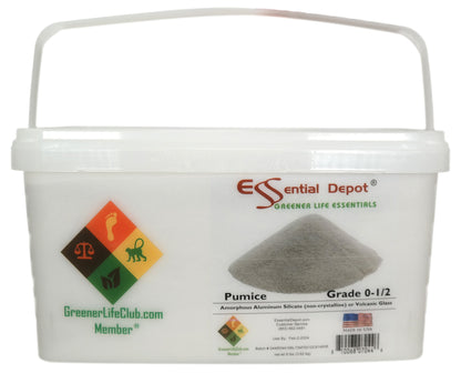 PUMICE - 8 lbs - Grade:  0 - 1/2 - Amorphous Aluminum Silicate or Volcanic Glass - U.S.A. Made  - FREE US SHIPPING