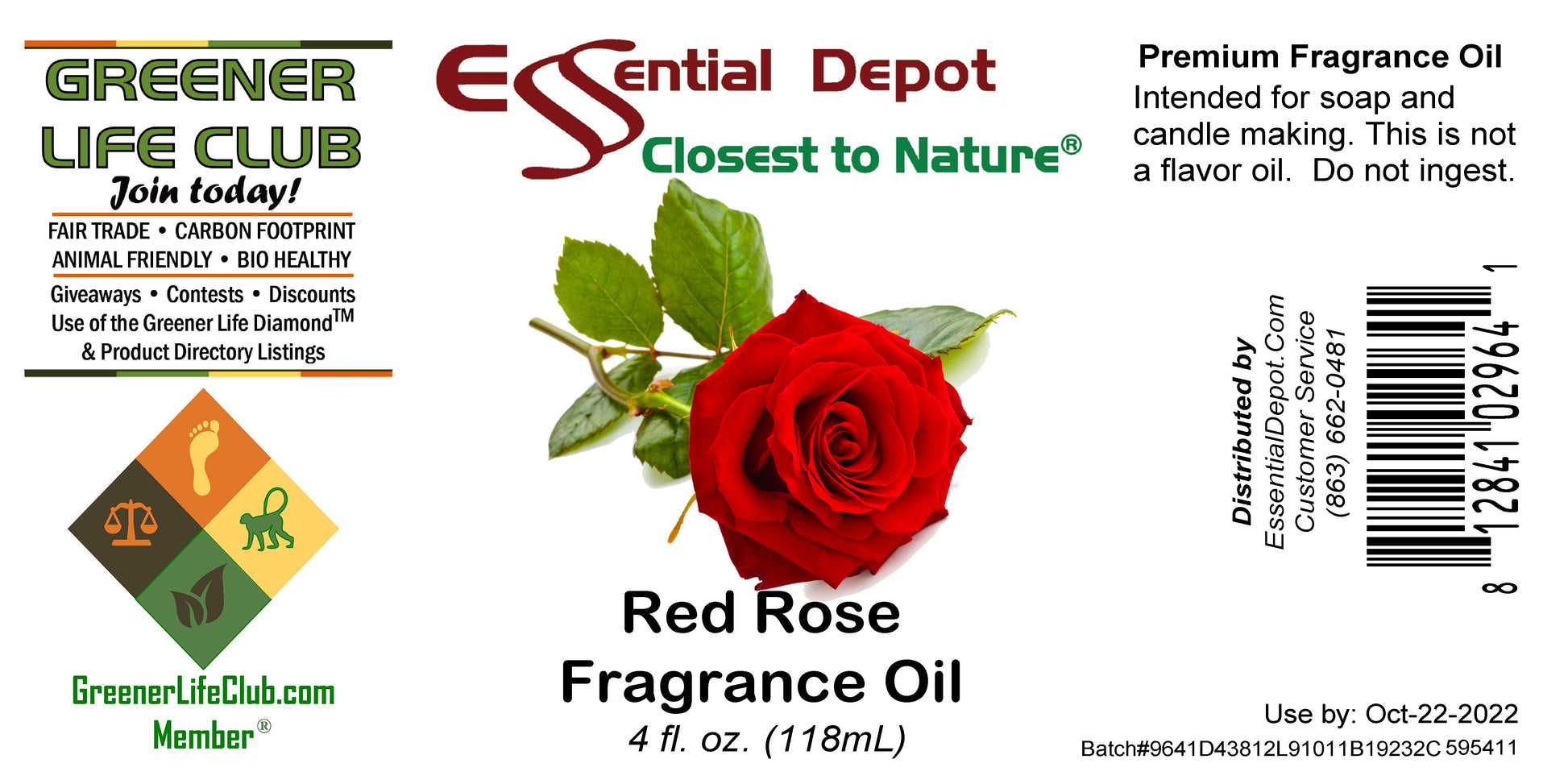 Red Rose Fragrance Oil - 4 oz.