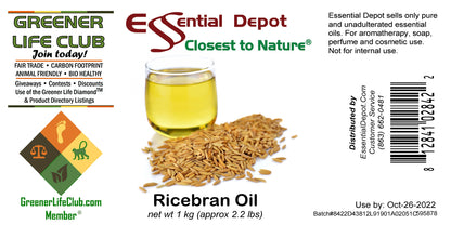 Ricebran Oil - 1 kg. - Approx 2.2 lbs.