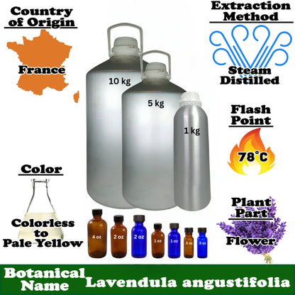 Lavender French Essential Oil - 1kg - Approx. 2.2 lbs.