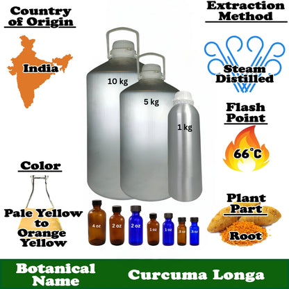 Turmeric Root Essential Oil - 1 kg. - Approx 2.2 lbs.
