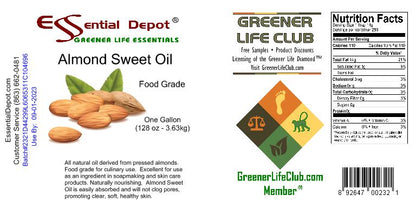Almond Sweet Oil - 2 Gallons (2 x 1-gallon) - Food Grade - Non GMO - No Additives