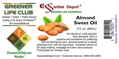 Almond Sweet Oil - 1 Quart + refillable empty 2 oz - Food Safe - NON GMO - No Additives