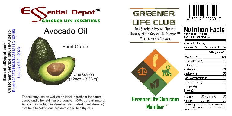Avocado Oil - Finest Quality - 1 Gallon - approx 8lbs - Food Grade - No Additives